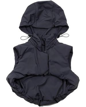 JOHANNA Paris Hooded cropped gilet - Blau