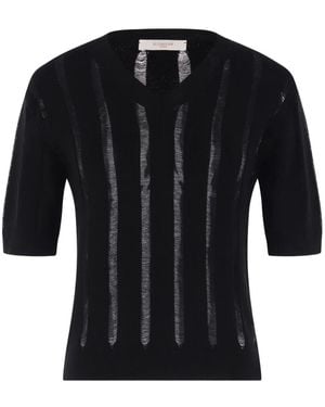 Zanone Camiseta Con Cuello Redondo - Negro