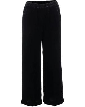 Aspesi Velour Wide-Leg Track Trousers - Black