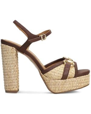 Pedro Miralles Horsebit Platform Sandals - Metallic
