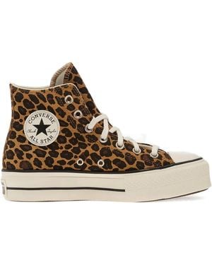 Converse Chuck Taylor All Star Lift Leopard-Print Trainers - Brown