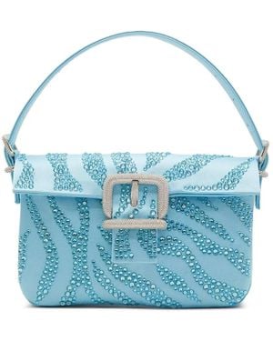 Gedebe Mini Habibi Crystal-Embellished Buckle Tote Bag - Blue
