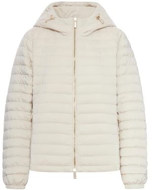 Moorer Hooded Quilted Jacket - White