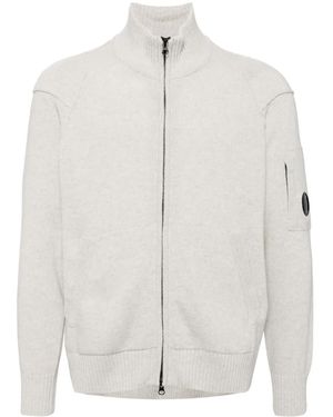 C.P. Company Cardigan Con Cappuccio - Bianco