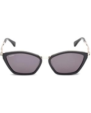 Max Mara Eyewear Zonnebril Met Geometrisch Montuur - Metallic