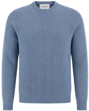 Amaranto Maglieria Pullover Mit Gerippten Raglanärmeln - Blau