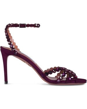 Aquazzura Suede Tequila Sandals 85 - Red