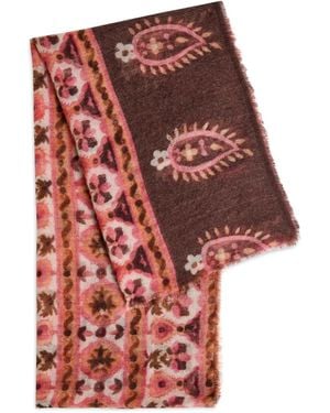 AMA Pure Paisley Cashmere Mini Scarf - Red