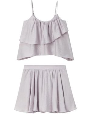 B+ AB Ruffled Mini Shorts Set (Set Of Two) - White