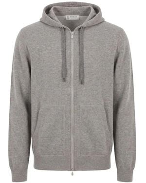 Brunello Cucinelli Sudadera Con Capucha Y Cordones - Gris