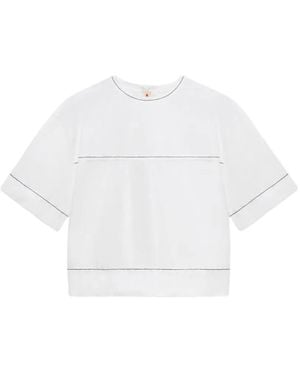 Marni Poplin T-Shirt With Exposed Seams - White