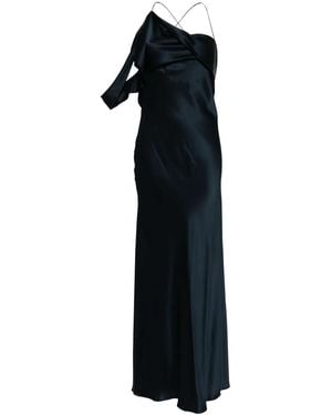 Michelle Mason Crisscross-Back Silk Dress - Black