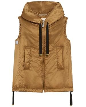 Max Mara Wasserabweisende Gefütterte Weste - Natur