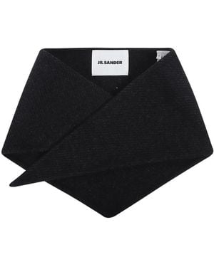 Jil Sander Schal Mit Logo-Patch - Schwarz
