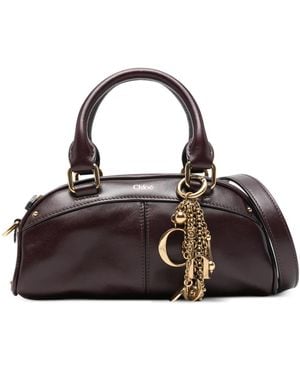 Chloé Small Charm Bowling Handbag - Purple