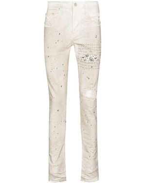 Purple Brand Bandana Patch Skinny Jeans - Natural
