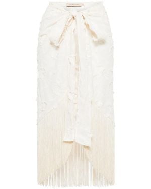 JBQ Vera Fringed Wrap Skirt - Natural