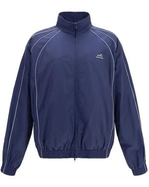 Balenciaga Piping-Detail Tracksuit Jacket - Blue