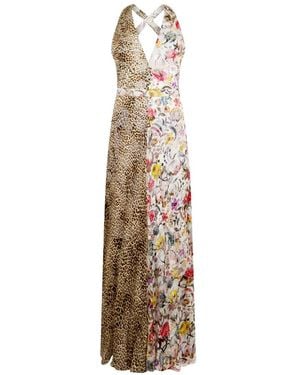 Roberto Cavalli Animal-Print Maxi Dress - White