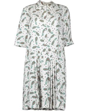 La Prestic Ouiston Paisley-Print Pleated Dress - White
