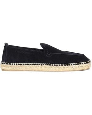 Emporio Armani Stitched-Detail Espadrilles - Blue