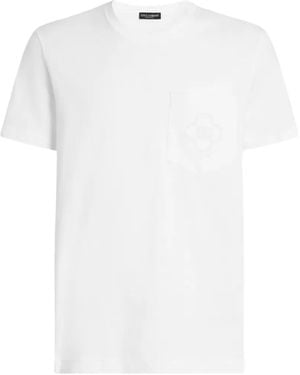 Dolce & Gabbana Cotton T-Shirt With Logo Embroidery - White