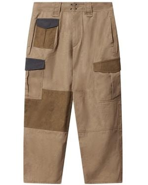 Isabel Marant Patchwork Cotton Cargo Trousers - Natural