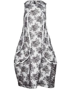Comme des Garçons Kleid mit floraler Spitze - Weiß