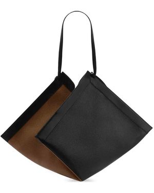 Yuzefi Large Wonton Leather Shoulder Bag - Black