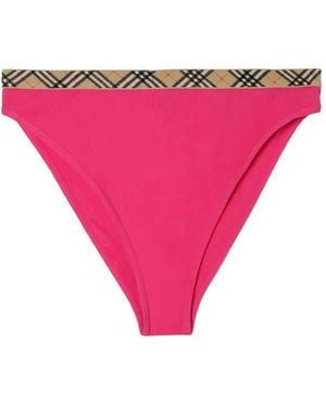 Burberry Bikinislip Met Geruite Afwerking - Roze