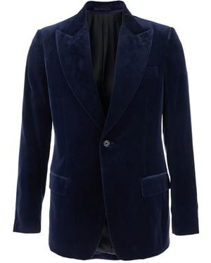 Lardini Velvet Single-Button Blazer - Blue