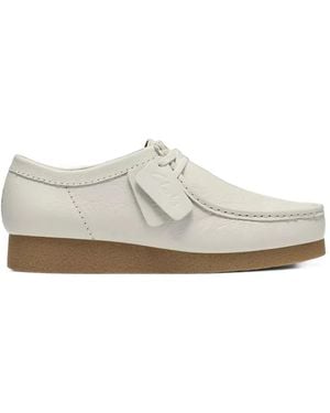Clarks Wallabee Evo Leather Derby Shoes - White