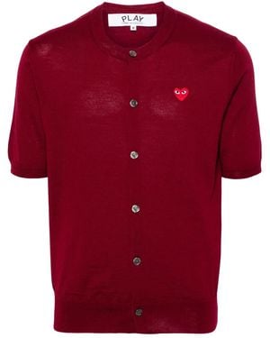 COMME DES GARÇONS PLAY Heart-Patch Wool Cardigan - Red
