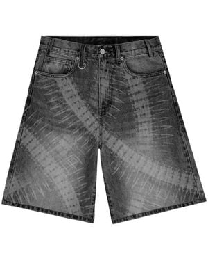 Bravest Studios Bullet Graphic-Print Denim Shorts - Grey