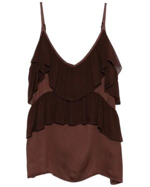 Dixie Ruffled Blouse - Brown