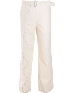 MSGM Straight-Leg Trousers - White