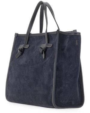 MARCELLA CLUB Miss Marcella 32 Suede Tote Bag - Blue