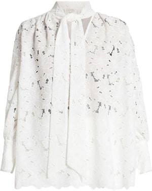 Vasiliki Floral-Lace Blouse - White
