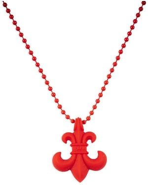 Chrome Hearts Bs Fleur Ball-Chain Pendant Necklace - Red