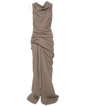 Rick Owens Vestido Asimétrico Drapeado - Neutro