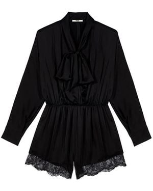 Maje Lace-Trim Jumpsuit - Black