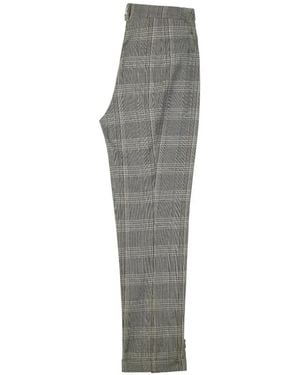 Patrizia Pepe Prince Of Wales Check Zip-Detail Trousers - Grey