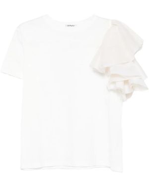 Parlor T-Shirt mit Rüschenärmeln - Weiß