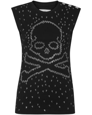 Philipp Plein Skull & Bones Tank Top - Black