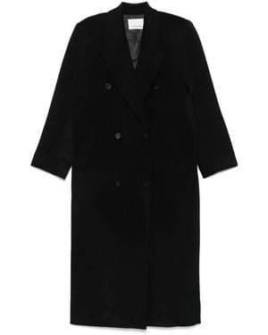 Frankie Shop Wool-Blend Double-Breasted Coat - Black