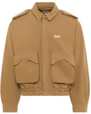 Rhude Logo-Embroidered Cotton Jacket - Natural