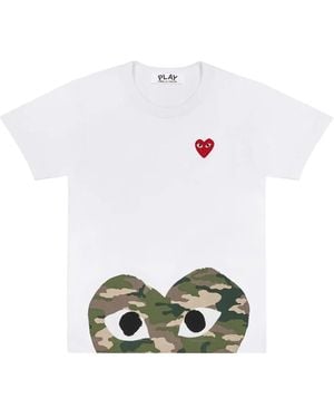 COMME DES GARÇONS PLAY カモフラージュ Tシャツ - ホワイト