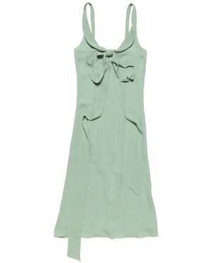Acne Studios Vestido Midi Con Detalle De Lazo - Verde