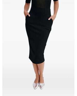 MARCELLA Vesey Midi-Rok Met Zijzak - Zwart