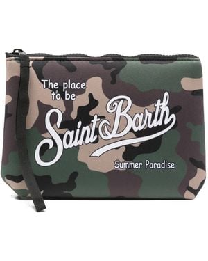 MC2 Saint Barth Aline Scuba Pouch With Toile De Jouy Print - Black